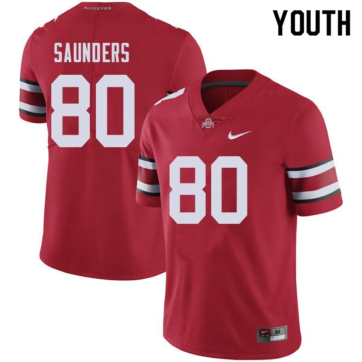 C.J. Saunders Ohio State Buckeyes Youth NCAA #80 Nike Red College Stitched Football Jersey ZRX1756VB